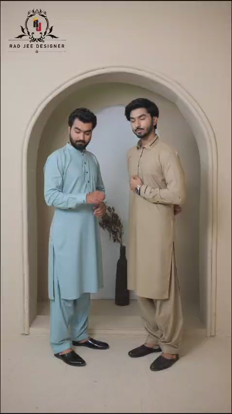 Mint Grey Wash & Wear Shalwar Kameez (2-Piece) - Image 2