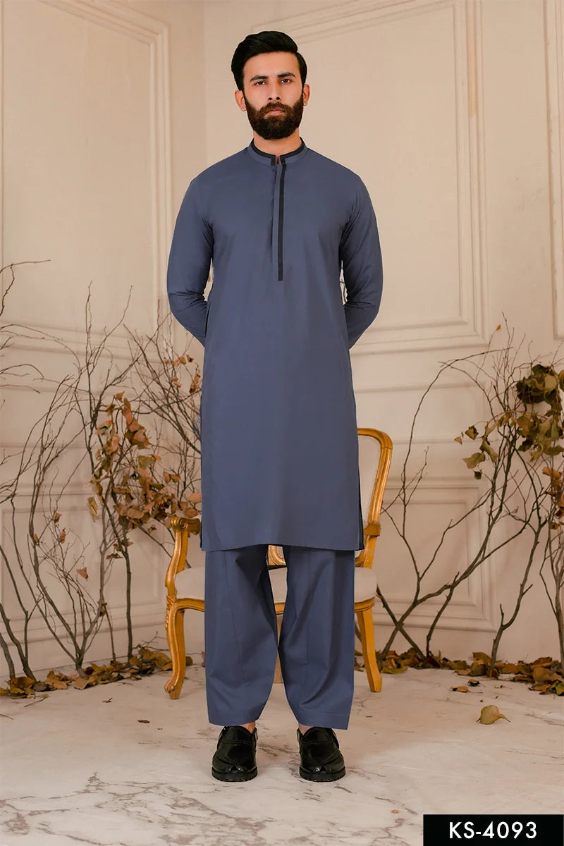 Dark Grey Wash & Wear Shalwar Kameez (2-Piece) - Image 1