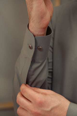 Light Grey Metal Accent Wash & Wear Shalwar Kameez (2-Piece) - Image 3