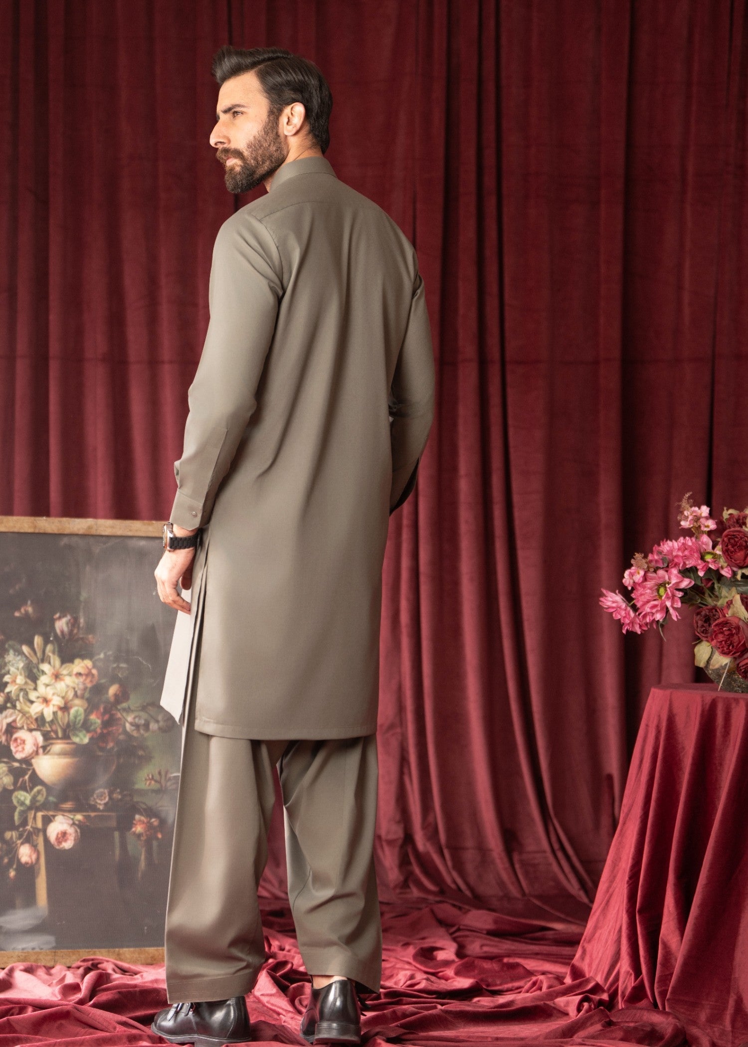 Grey Wash & Wear Shalwar Kameez (2-Piece) - Image 3