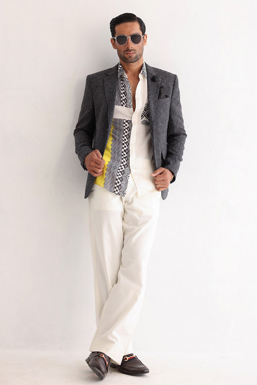 Charcoal Grey Prince Coat 3-Piece Suit - Image 1