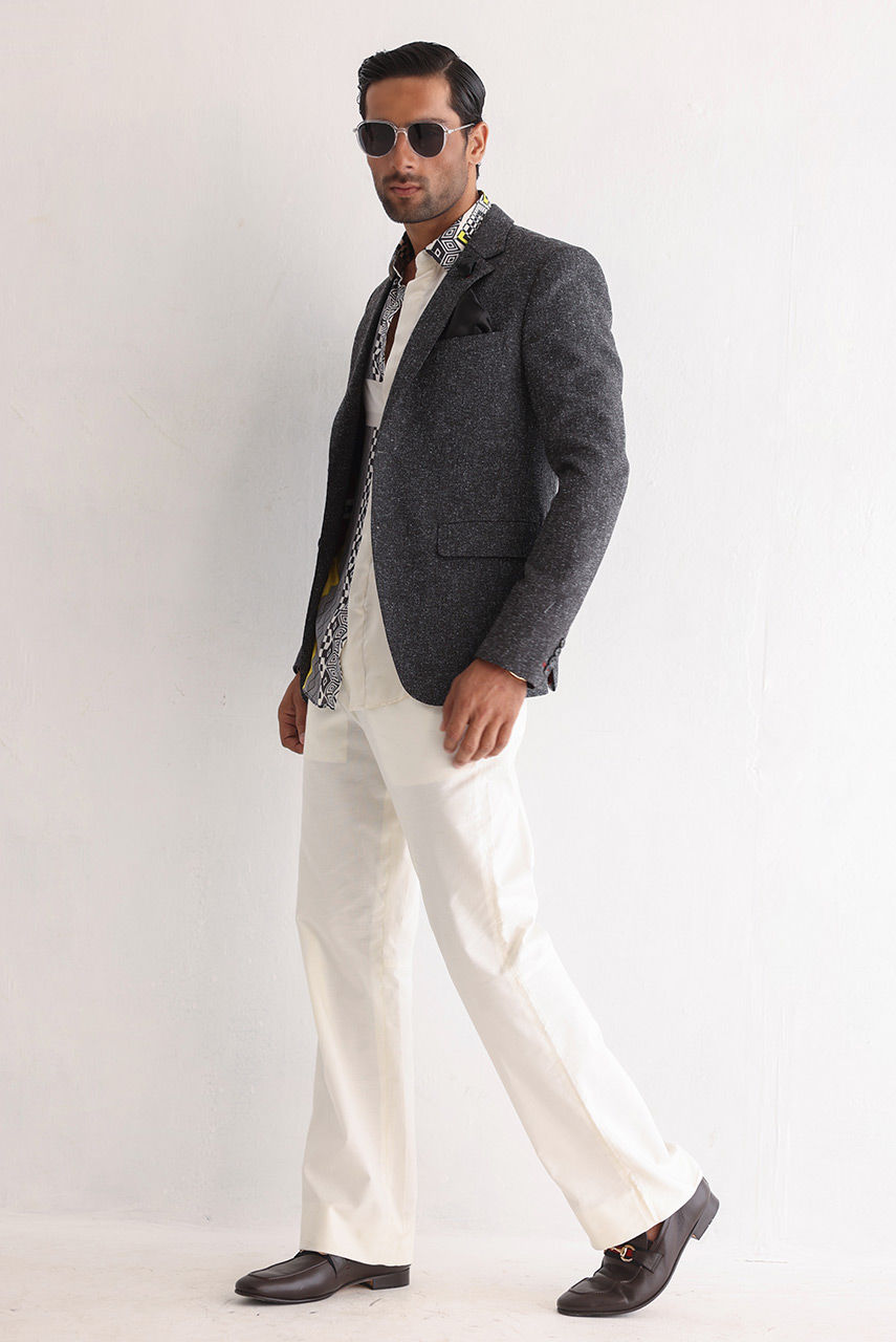 Charcoal Grey Prince Coat 3-Piece Suit - Image 3