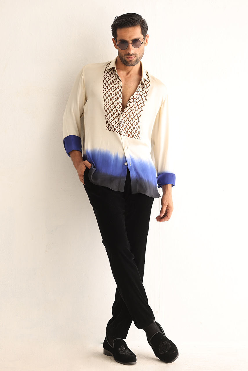 Grey Wool Prince Coat with Silk Shirt (3-Piece) - Image 2