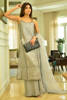 Grey Embroidered Chiffon Jacquard Salwar Kameez (3-Piece) - Image 5
