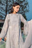 Grey Embroidered Chiffon Jacquard Salwar Kameez (3-Piece) - Image 9