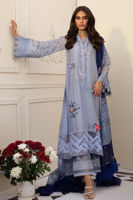 Graphite Embroidered Cotton Net Salwar Kameez (3-Piece) - Image 3