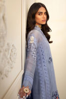 Graphite Embroidered Cotton Net Salwar Kameez (3-Piece) - Image 4