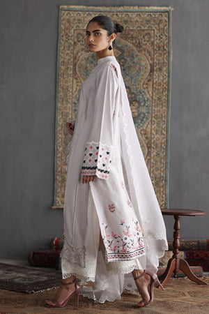 Icy Grey Embroidered Cotton Silk Salwar Kameez (3-Piece) - Image 4