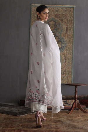 Icy Grey Embroidered Cotton Silk Salwar Kameez (3-Piece) - Image 5