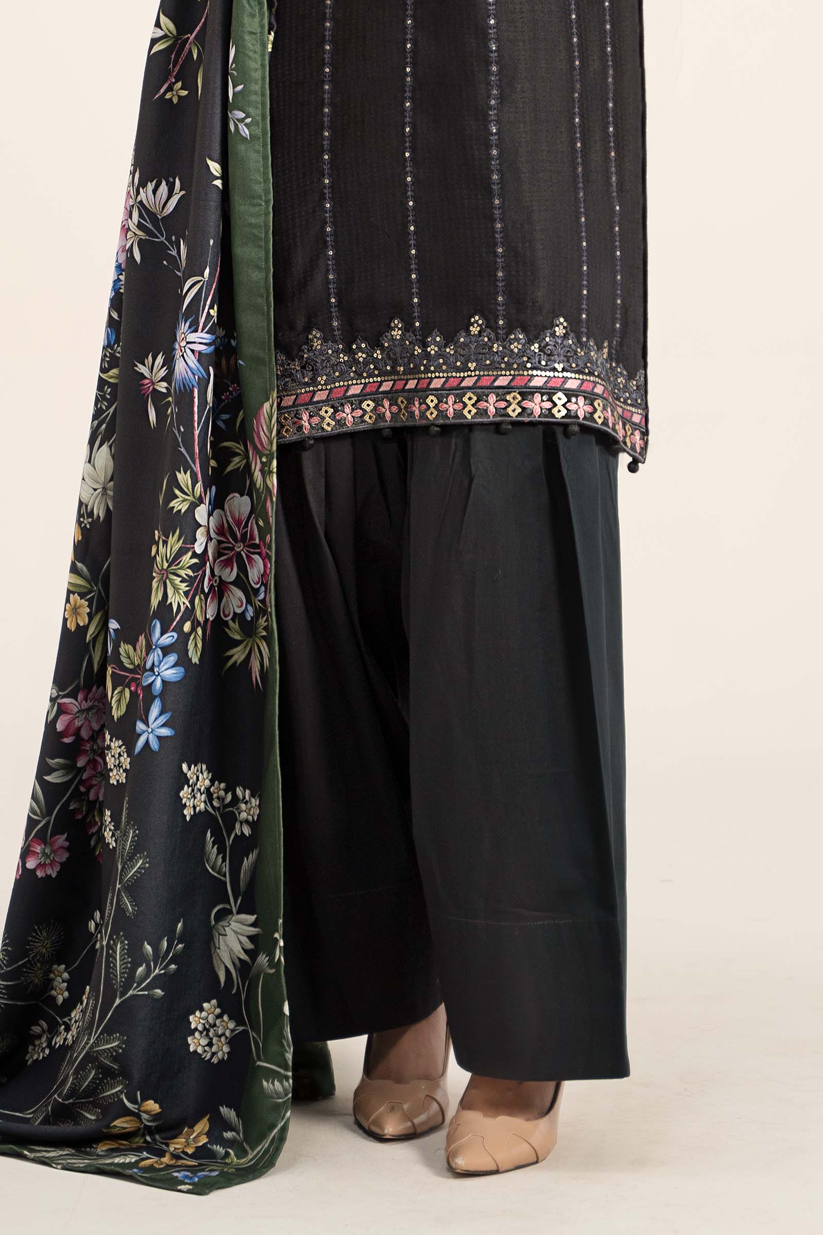 Grey Embroidered Dobby Linen 3-Piece Suit - Image 6