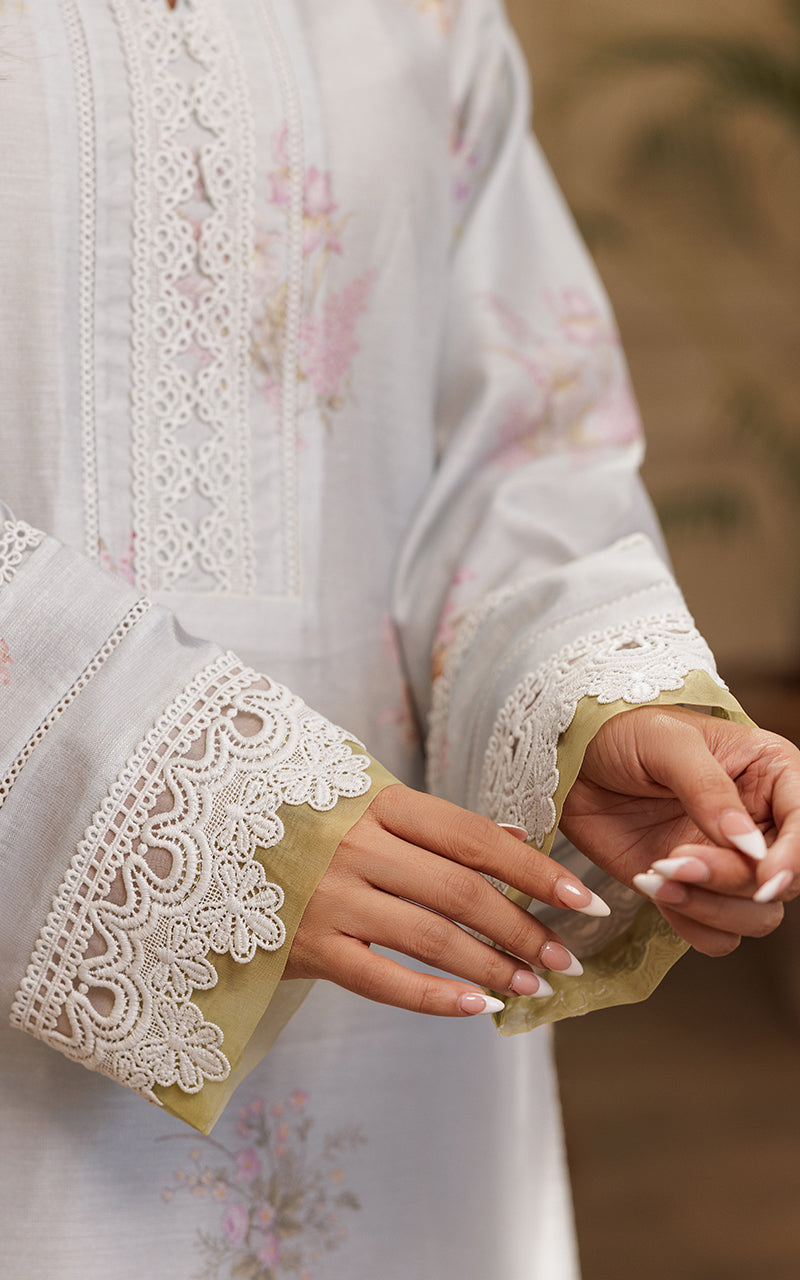 Soft Grey Lace Khadi Net Salwar Kameez (2-Piece) - Image 5