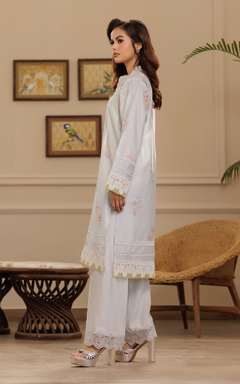 Soft Grey Lace Khadi Net Salwar Kameez (2-Piece) - Image 7