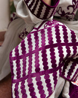 Steel Grey Velvet Appliqué Raw Silk Salwar Kameez (3-Piece) - Image 7