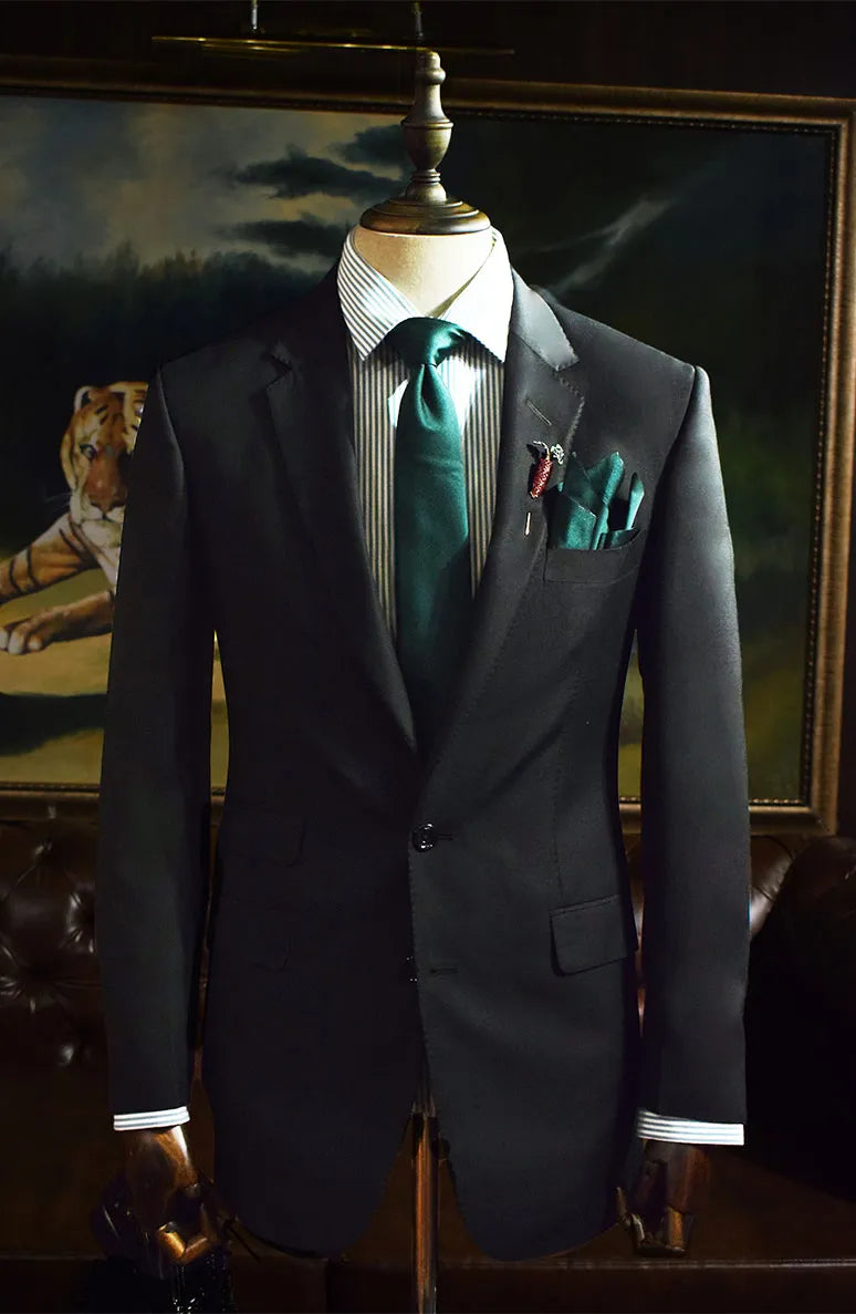 Ash Grey Terry Rayon Slim Fit Tuxedo (2-Piece) - Image 3