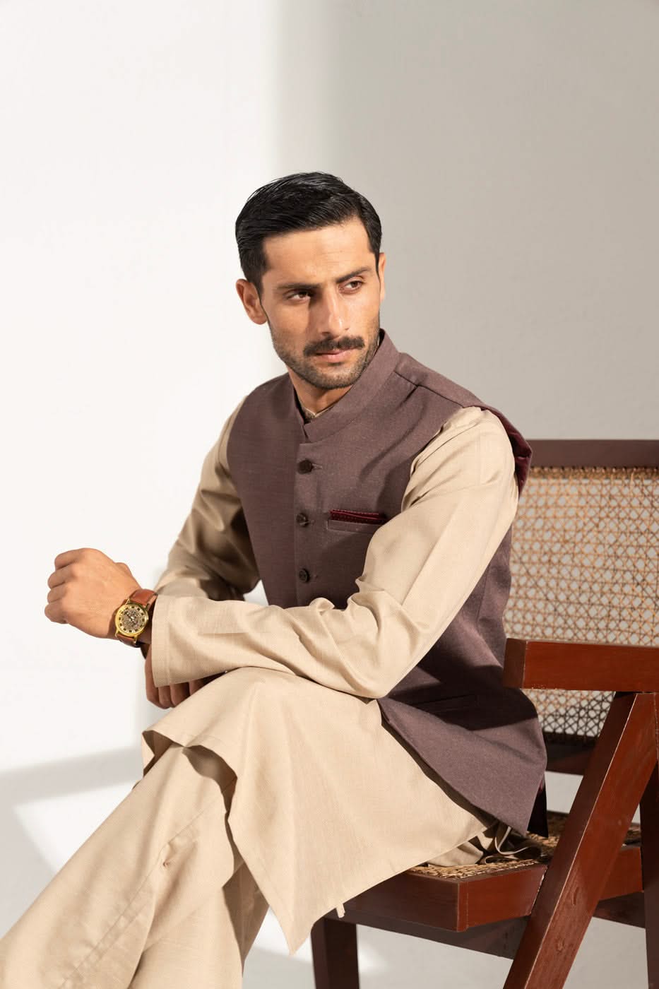 Grey Blended Fabric Waistcoat (3-Piece) - Image 2