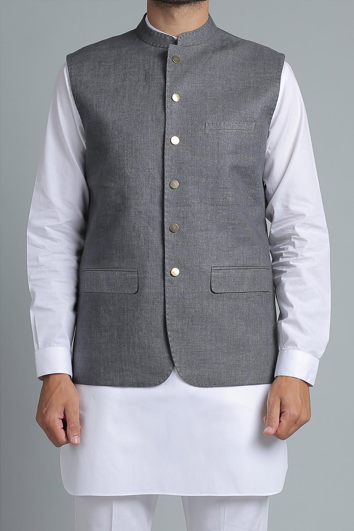 Grey Solbiati Linen Waistcoat (3-Piece) - Image 1