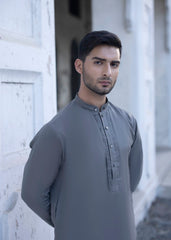 Grey Linen Waistcoat Kurta 3-Piece Set - Image 3