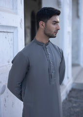 Grey Linen Waistcoat Kurta 3-Piece Set - Image 4