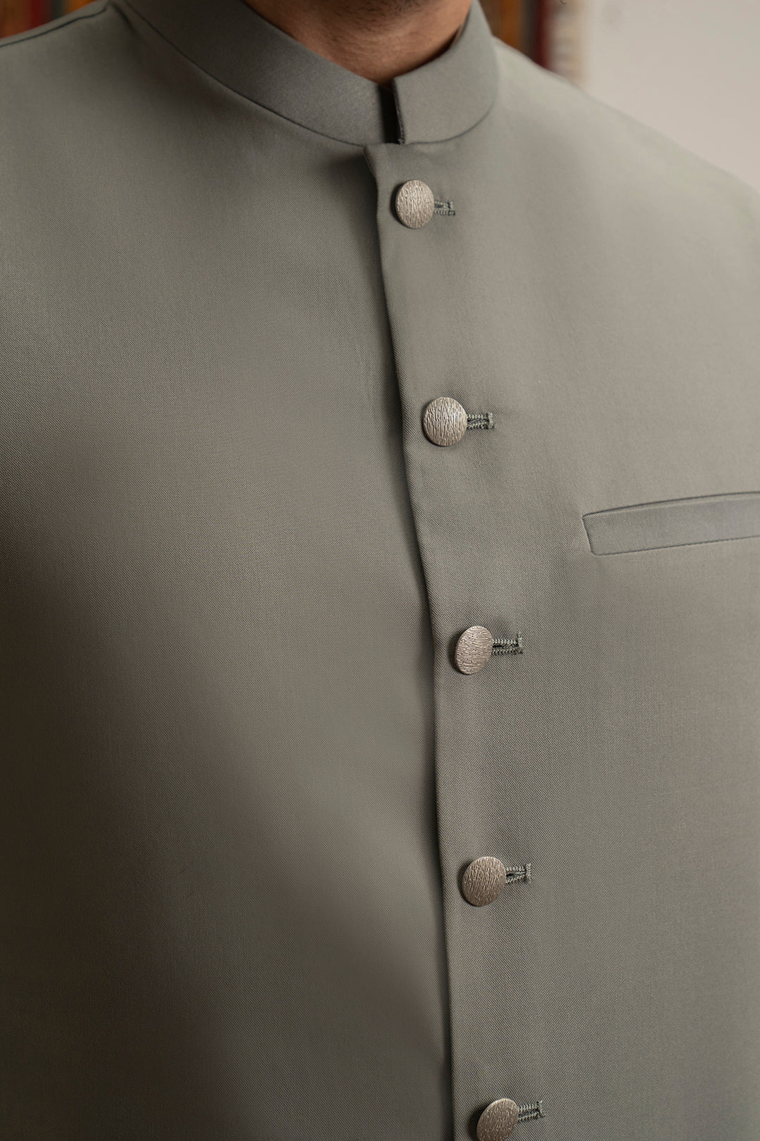 Grey Suiting Fabric Men's Waistcoat (2-Piece) - Image 6