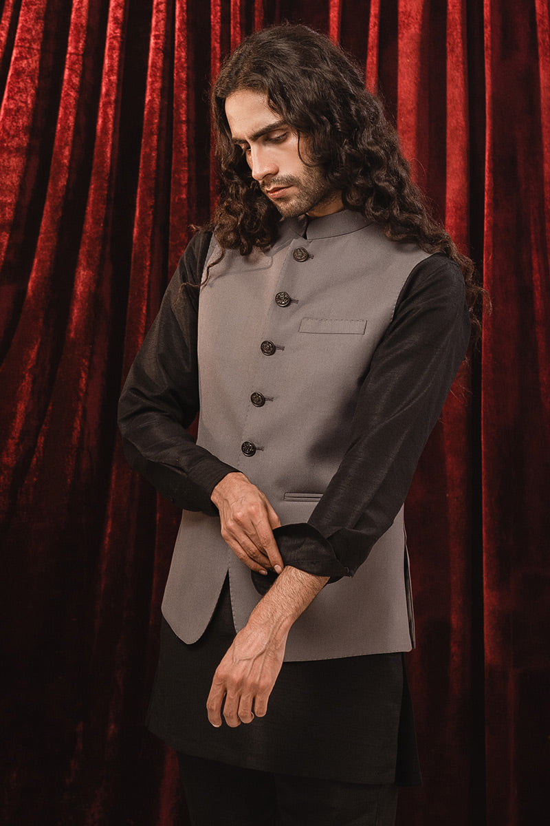 Light Grey Suiting Awami Waistcoat (3-Piece) - Image 2