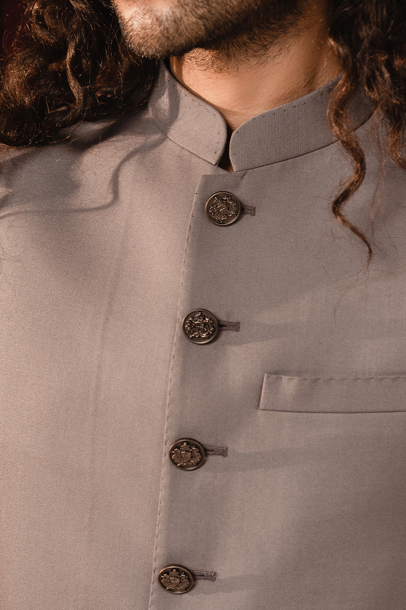 Light Grey Suiting Awami Waistcoat (3-Piece) - Image 4