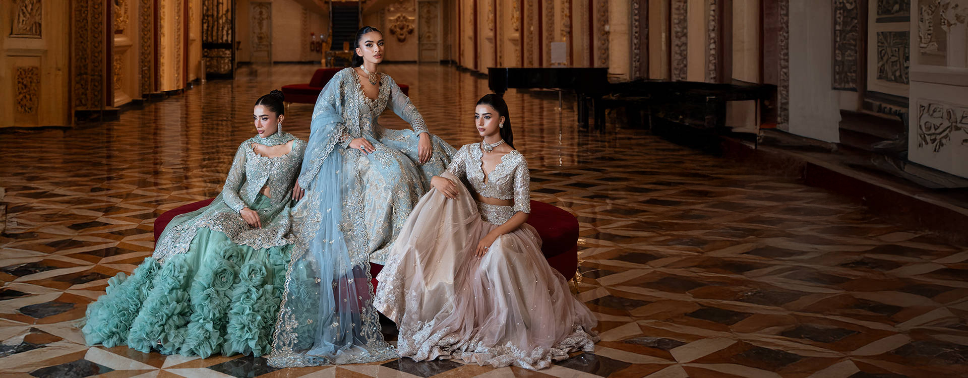 Lehenga with intricate embroidery