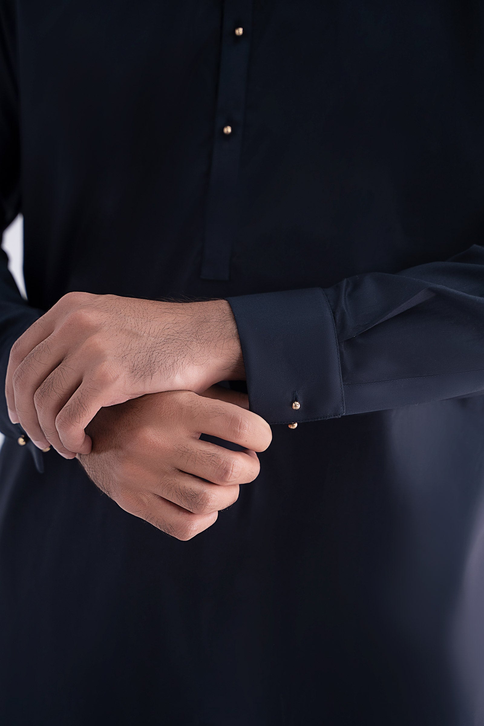 Indigo Embroidered Cotton Shalwar Kameez (2-Piece) - Image 4