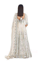 Indian Ivory Mirror Embroidered Chanderi Anarkali (2-Piece) - Image 6