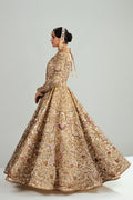 Pakistani Ivory Antique Floral Embroidered Organza Anarkali (2-Piece) - Image 3