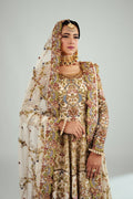 Pakistani Ivory Antique Floral Embroidered Organza Anarkali (2-Piece) - Image 8