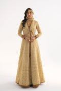 Ivory Embroidered Net Angrakha Jacket (3-Piece) - Image 5