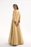 Ivory Embroidered Net Angrakha Jacket (3-Piece) - Image 6