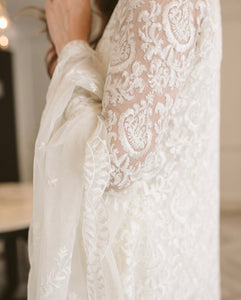 Pakistani Ivory White Embroidered Organza Angrakha (3-Piece) - Image 1