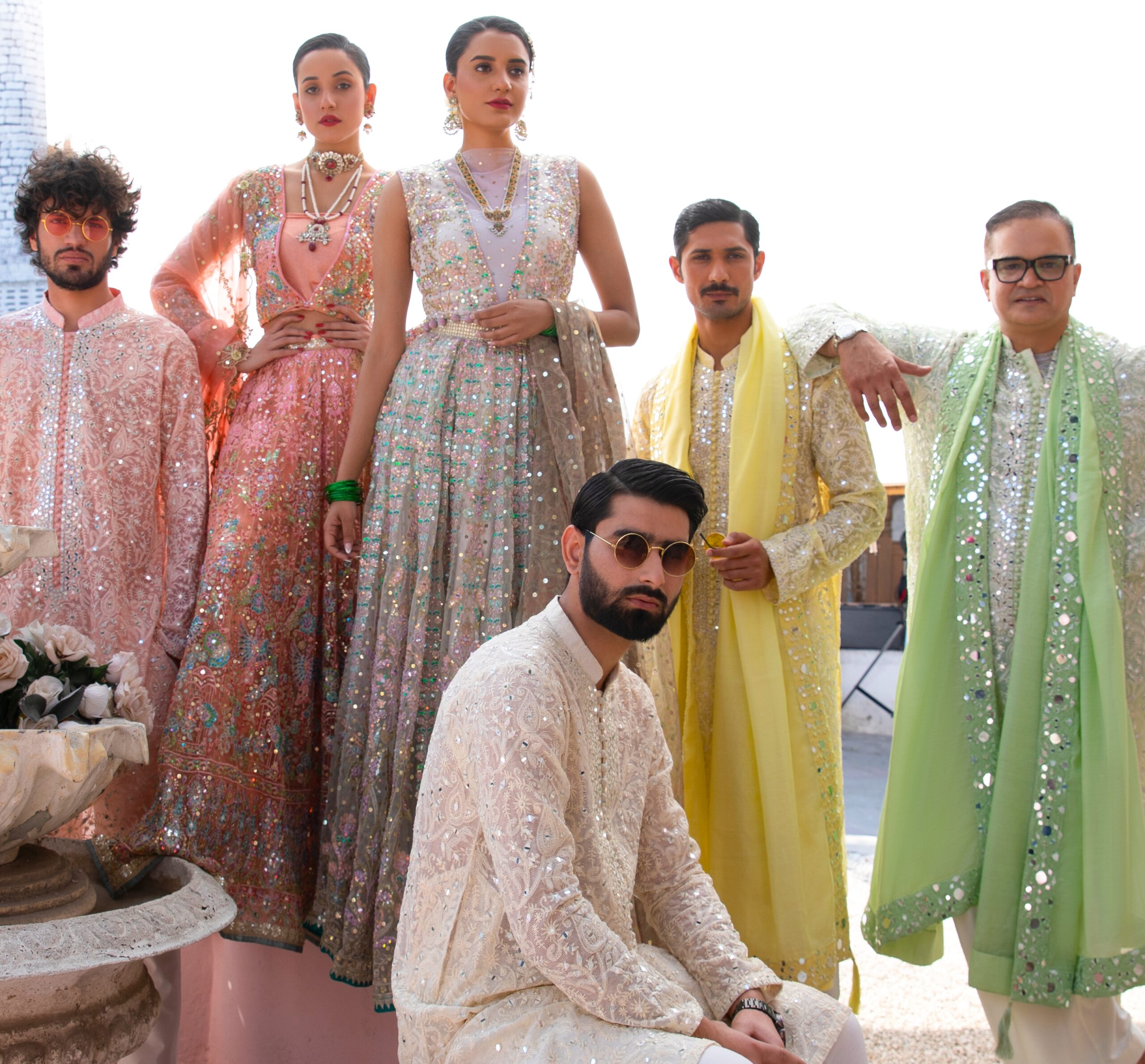 Ivory Chikankari Mirror-Embroidered Cotton-Silk Kurta (2-Piece) - Image 6