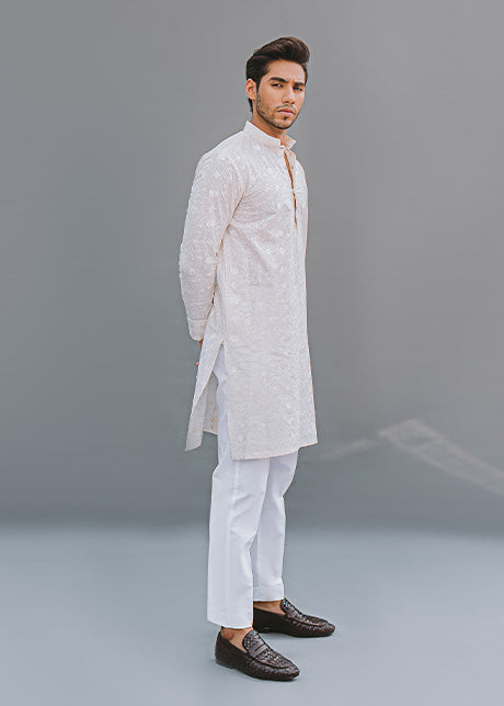 Ivory Embroidered Lawn Kurta (2-Piece) - Image 1