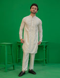 Off-White Embroidered Wash N Wear Kurta (2-Piece) - Image 2