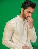 Off-White Embroidered Wash N Wear Kurta (2-Piece) - Image 4
