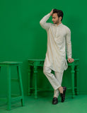 Off-White Embroidered Wash N Wear Kurta (2-Piece) - Image 6