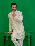 Off-White Embroidered Wash N Wear Kurta (2-Piece) - Image 8