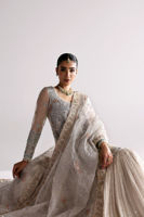 Indian Off-White Zardozi Chiffon Gharara Set (3-Piece) - Image 5