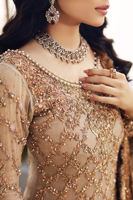 Pakistani Ivory Embroidered Jamawar Gharara Set (3-Piece) - Image 6