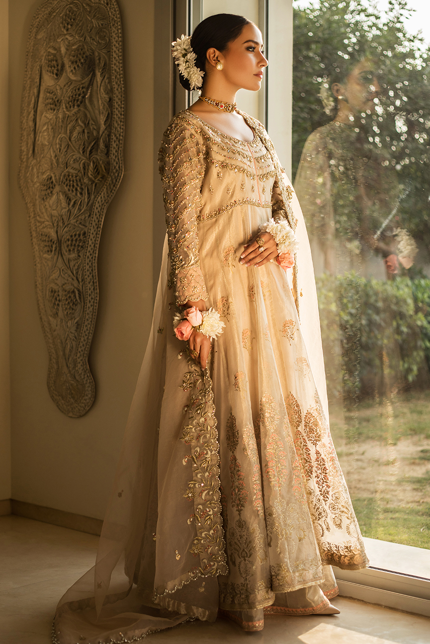 Ivory Zardozi Maysuri Anarkali Gharara (3-Piece) - Image 3