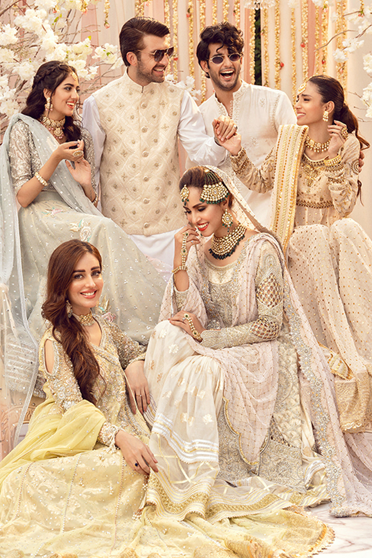 Ivory Zardozi Silk Net Long Shirt with Lorex Gharara (3-Piece) - Image 8