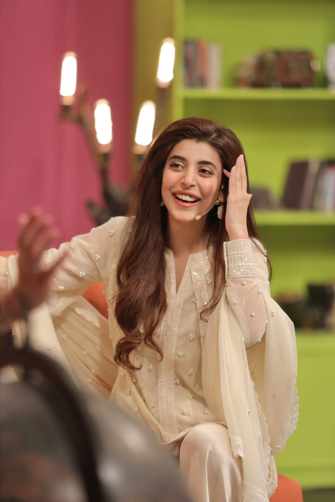 Pakistani Ivory Pearl & Cutdana Soft Net Gharara (3-Piece) - Image 2