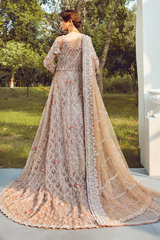 Beige Hand-Embellished Chiffon Gown (2-Piece) - Image 3