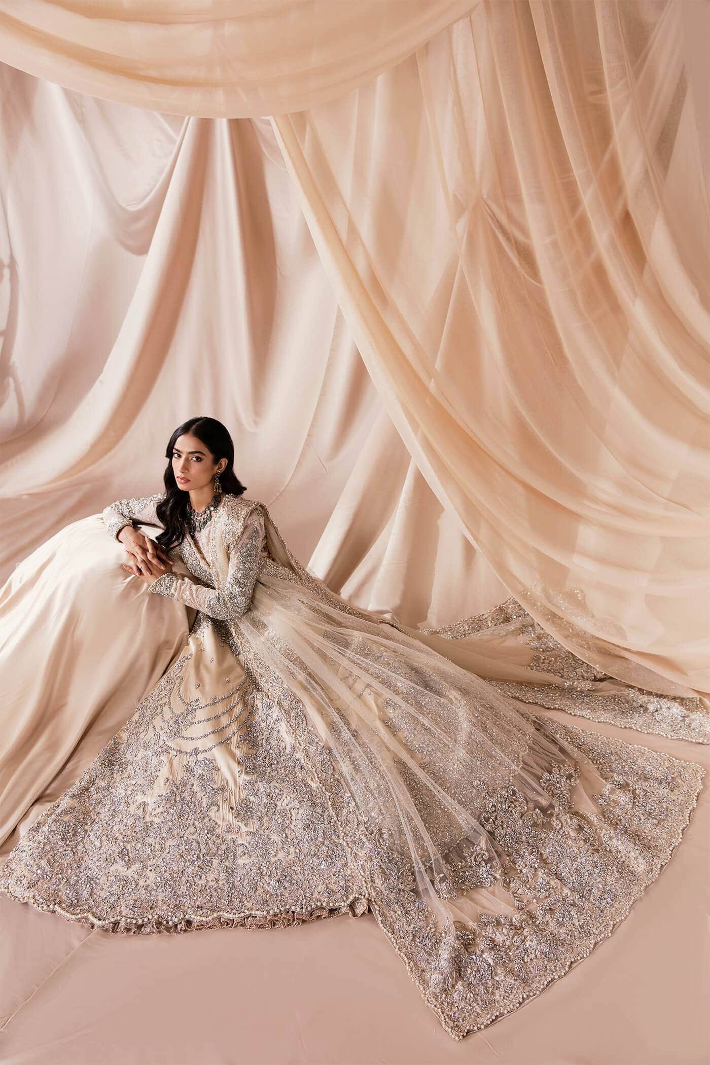 Ivory Embellished Duchess Satin Bridal Gown (2-Piece) - Image 1