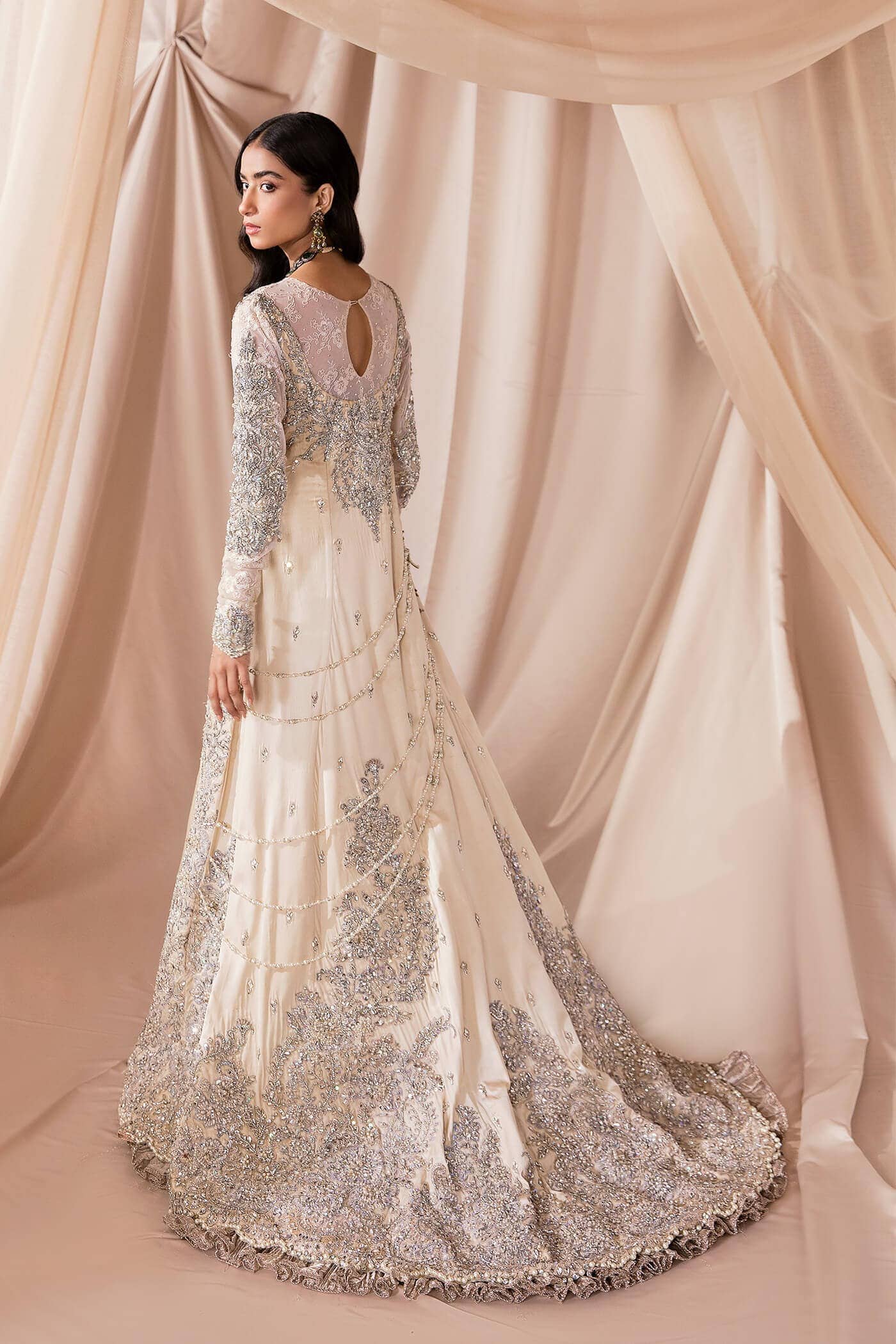 Ivory Embellished Duchess Satin Bridal Gown (2-Piece) - Image 5