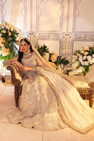 Pakistani Off-White Hand-Worked Net Bridal Gown (3-Piece) - Image 10