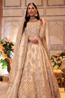 Pakistani Off-White Hand-Worked Net Bridal Gown (3-Piece) - Image 3