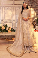 Pakistani Off-White Hand-Worked Net Bridal Gown (3-Piece) - Image 6